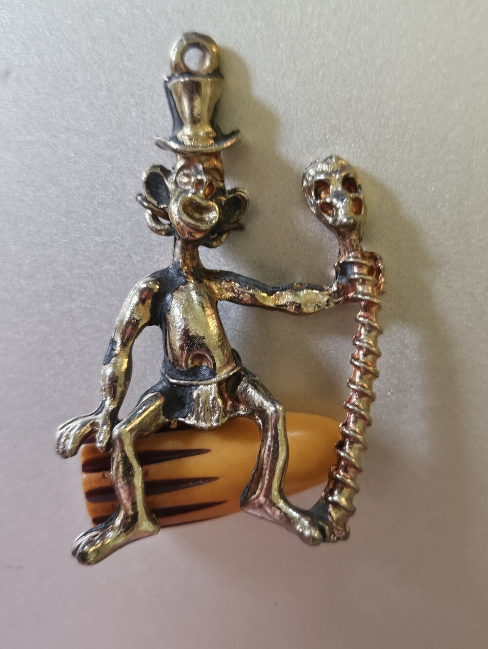 Vintage Charles F Worth Bakelite Witch Doctor Pendant